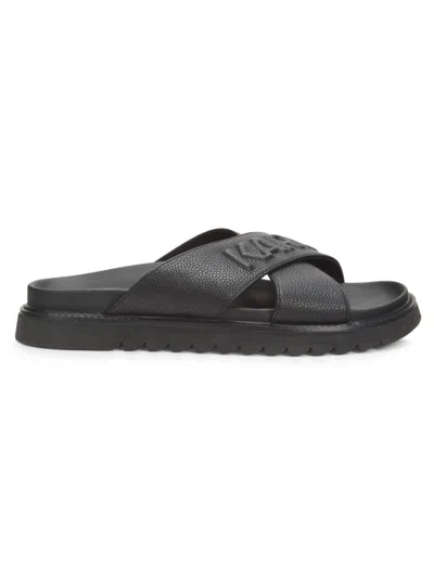 Karl Lagerfeld Men's Kross Logo-embossed Leather Platform Sandals