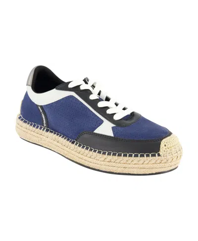 Karl Lagerfeld Men's Lace Up Espadrille Chunky Sole Sneakers In Blue