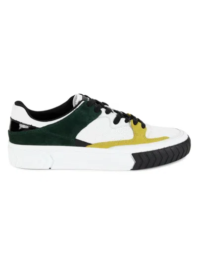 Karl Lagerfeld Men's Leather & Suede Colorblock Sneakers In Yellow White