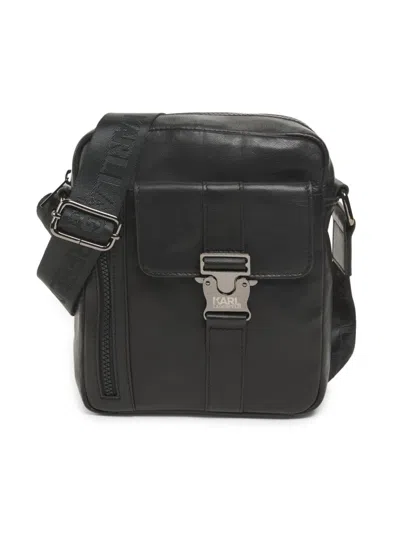 Karl Lagerfeld Men's Leather Buckle Crossbody Bag