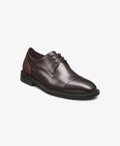 Karl Lagerfeld Men's Leather Cap Toe Derby Lace-up Shoe In Dark Brown