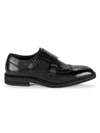 Karl Lagerfeld Men's Leather Double Monk Strap Shoes In Black