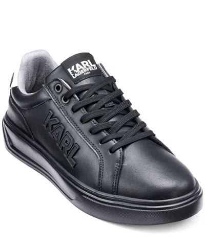 Karl Lagerfeld Men's Leather Side Karl Sneaker In Black