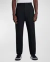 Karl Lagerfeld Linen Blend Chino Pants In Black
