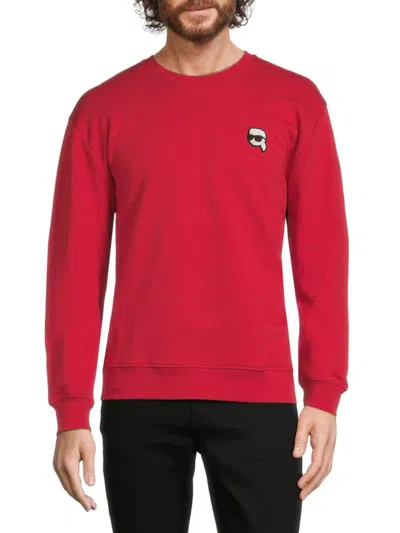 Karl Lagerfeld Men's Logo Appliqué Sweatshirt In Red
