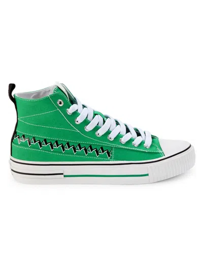 Karl Lagerfeld Men's Logo Canvas High Top Sneakers In Green