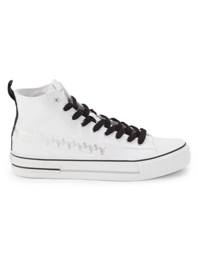 Karl Lagerfeld Men's Logo Canvas High Top Sneakers In Natural