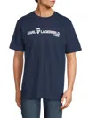 Karl Lagerfeld Men's Logo Cotton T-shirt In Navy