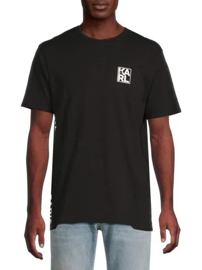 Karl Lagerfeld Men's Logo Crewneck T-shirt In Black