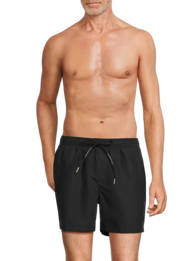 Karl Lagerfeld Men's Logo Drawstring Swim Shorts In Black
