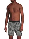 Karl Lagerfeld Men's Logo Drawstring Swim Shorts In Black White