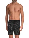 Karl Lagerfeld Men's Logo Drawstring Swim Shorts In White Black