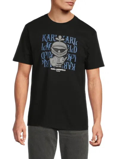 Karl Lagerfeld Men's Logo Graphic Cotton T-shirt In Black