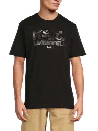 Karl Lagerfeld Men's Logo Graphic Cotton T-shirt In Black