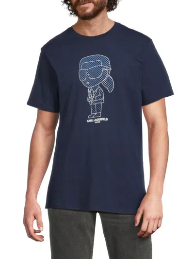 Karl Lagerfeld Men's Logo Graphic Cotton T-shirt In Navy