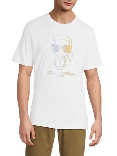 Karl Lagerfeld Men's Logo Graphic Cotton T-shirt In White