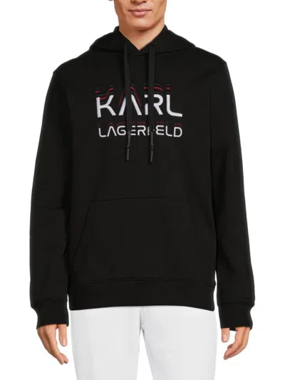 Karl Lagerfeld Men's Logo Graphic Hoodie In Black