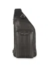 Karl Lagerfeld Men's Logo Leather Crossbody Bag