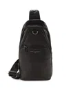 Karl Lagerfeld Men's Logo Leather Sling Backpack In Black