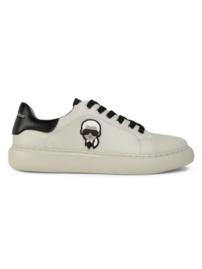 Karl Lagerfeld Men's Logo Low-top Leather Sneakers In Gray