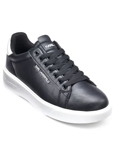 Karl Lagerfeld Men's Logo Plain Toe Sneakers In Black