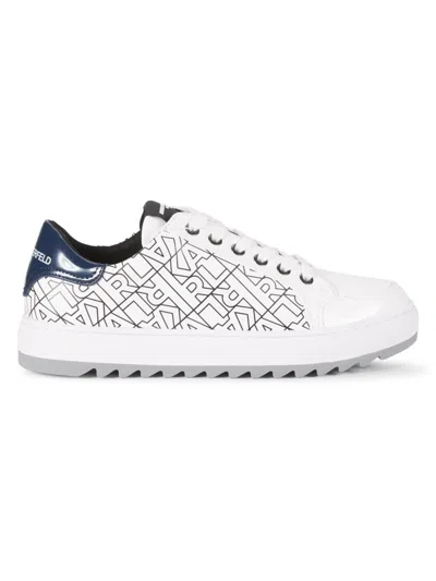 Karl Lagerfeld Paris Logo Leather Sneaker In Animal Print