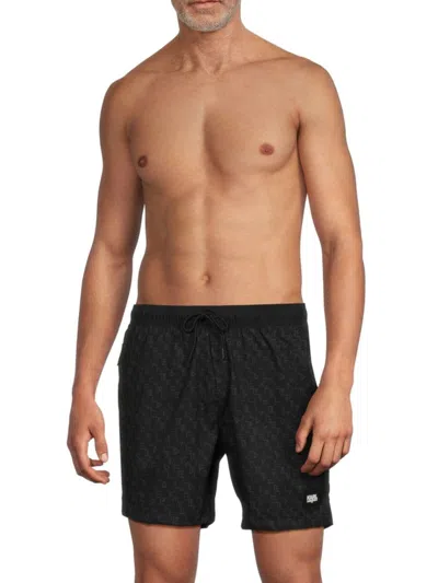 Karl Lagerfeld Men's Logo Swim Shorts In Black Logo