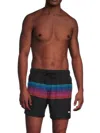 Karl Lagerfeld Men's Logo Swim Shorts In Multi Stripe