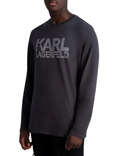 Karl Lagerfeld Men's Logo Tee In Charcoal