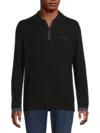 Karl Lagerfeld Men's Long Sleeve Zip Polo In Black