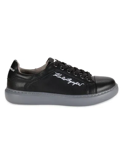 KARL LAGERFELD MEN'S LOW TOP LEATHER SNEAKERS