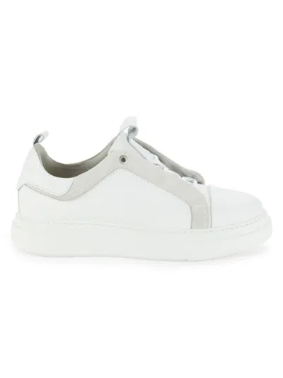 Karl Lagerfeld Men's Low-top Leather Sneakers In White