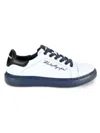 Karl Lagerfeld Men's Low Top Leather Sneakers In White