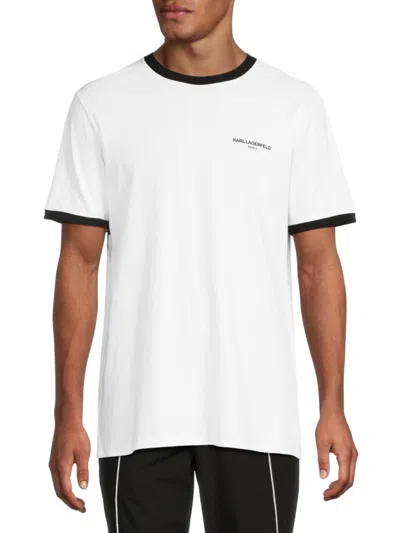 Karl Lagerfeld Men's Macy's Graphic Ringer Cotton T-shirt In White