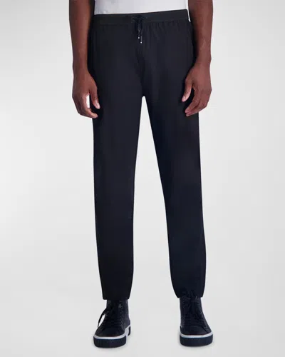 Karl Lagerfeld Men's Mesh-trim Track Pants In Black