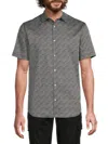 Karl Lagerfeld Men's Micro Logo Print Shirt In Black