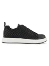 Karl Lagerfeld Men's Mixed Media Laceless Sneakers In Black