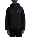 Karl Lagerfeld Men's Mixed Media Mid-weight Puffer Jacket In Black
