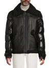 Karl Lagerfeld Men's Mixed-media Puffer Down Jacket In Black
