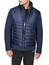 Karl Lagerfeld Paris Mixed Media Jacket In Blue