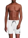Karl Lagerfeld Men's Modern Euro Logo Drawstring Shorts In White