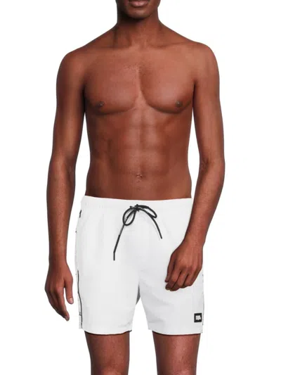 Karl Lagerfeld Men's Modern Euro Logo Drawstring Shorts In White