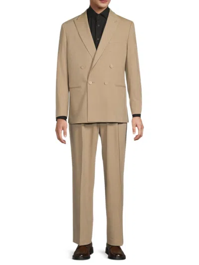 Karl Lagerfeld Men's Modern Fit Double-breasted Suit In Tan