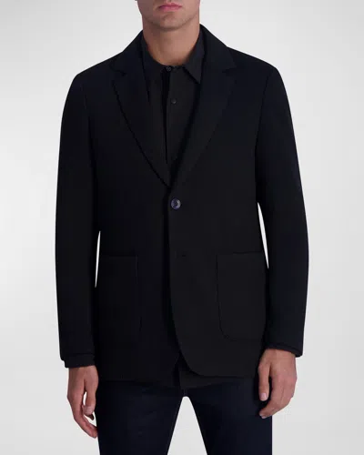 Karl Lagerfeld Men's Monogram Jacquard Blazer In Black