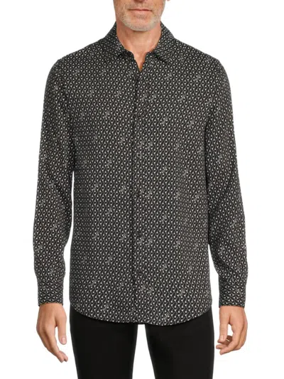 Karl Lagerfeld Men's Monogram Sport Shirt In Black