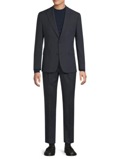 Karl Lagerfeld Men's Neat Notch Lapel Suit In Dark Navy