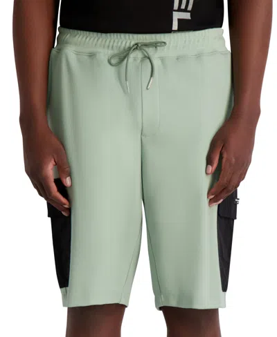 Karl Lagerfeld Men's Nylon Pocket Cargo Shorts In Green