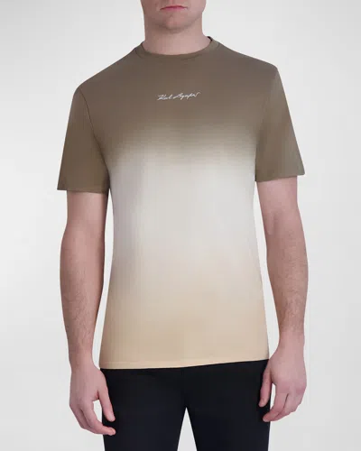 Karl Lagerfeld Men's Ombre T-shirt With Logo In Tan