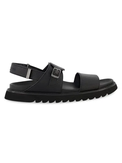 Karl Lagerfeld Men's Open Toe Leather Sandals In Black