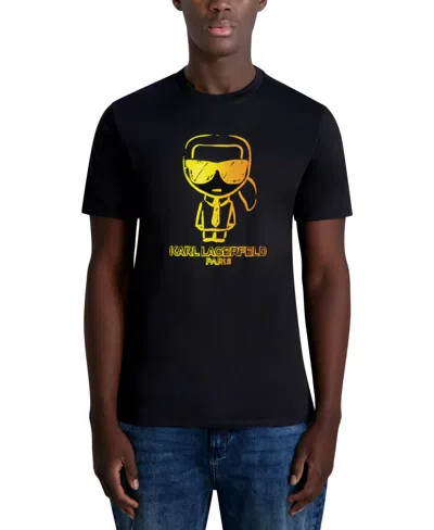 Karl Lagerfeld Men's Outline Character Logo Graphic T-shirt